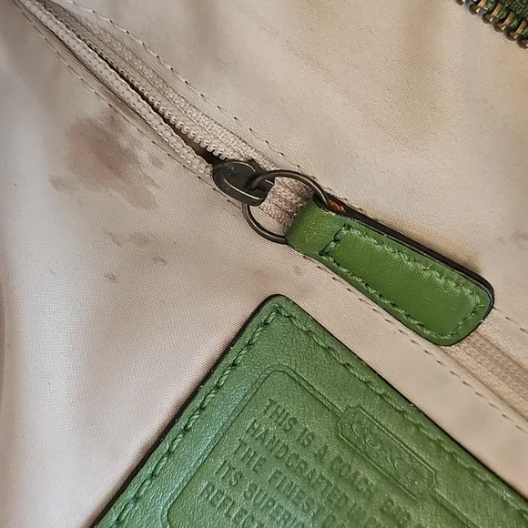 Y2K Coach 12735(f14707) Green Leather Zoe Medium Hobo Shoulder Bag - Picture 12 of 14